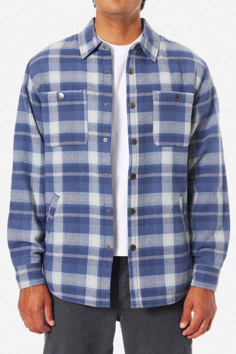 KATIN HAROLD PLAID JACKET WASHED BLUE 10